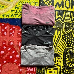 Nike Running Shirt Bundle (3 + 1 FREE) - Men’s Medium Dri Fit Miler 365 Rise